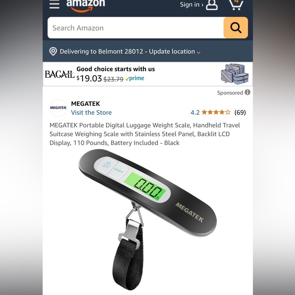🆕 MEGATEK Portable Digital Luggage Weight Scale